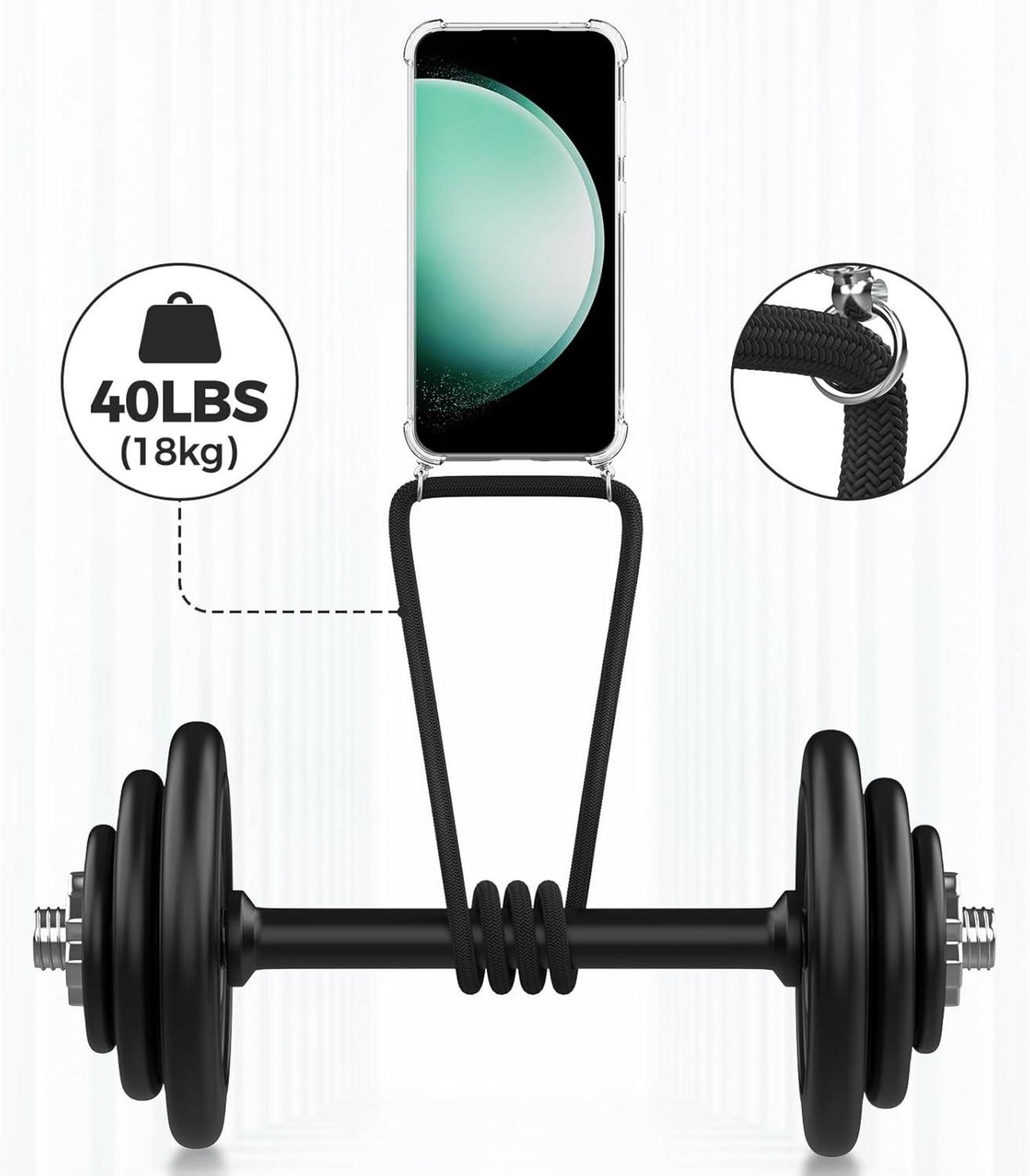 Handyhülle mit Band für Samsung Galaxy S23 FE Schwarz
