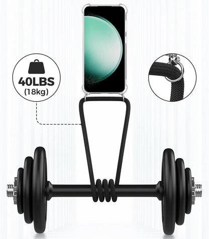 Handyhülle mit Band für Samsung Galaxy S23 FE Schwarz