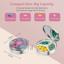 Tablettenbox 7 Tage 3 Fächer mit Spiegel Pillendose BPA Frei