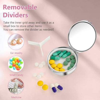 ACWOO Tablettenbox 7 Tage Spiegel 3 Fächer BPA Frei