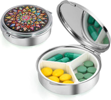 Tablettenbox 7 Tage mit Spiegel und 3 Fächern, Pillendose BPA-frei