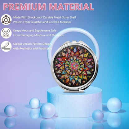 ACWOO Tablettenbox 7 Tage mit Spiegel, Medikamentenbox 3 Fächer, klein & tragbar