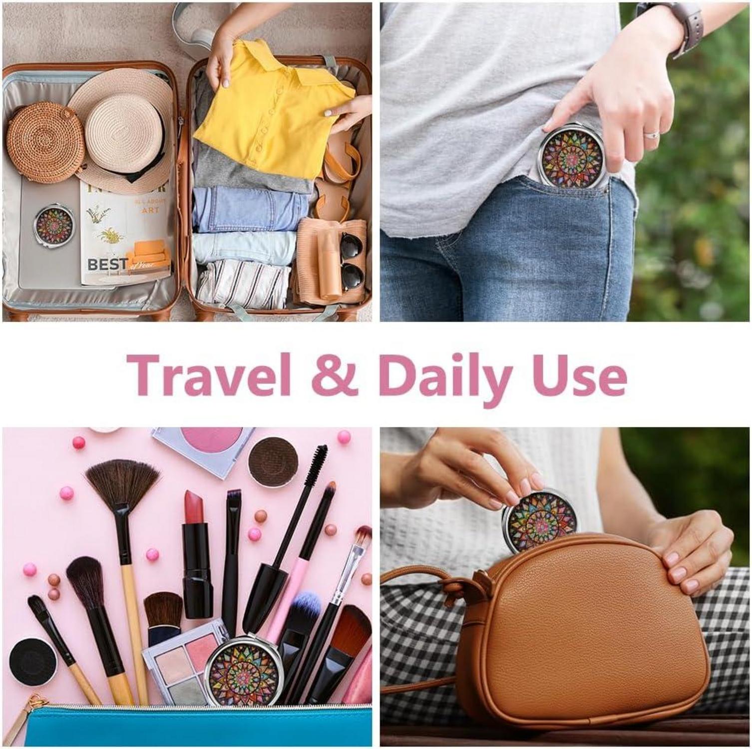 Tablettenbox 7 Tage mit Spiegel, Medikamentenbox 3 Fächer, Pillendose BPA Frei