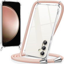 Handykette Samsung Galaxy S23 FE Hülle Transparent Rosa