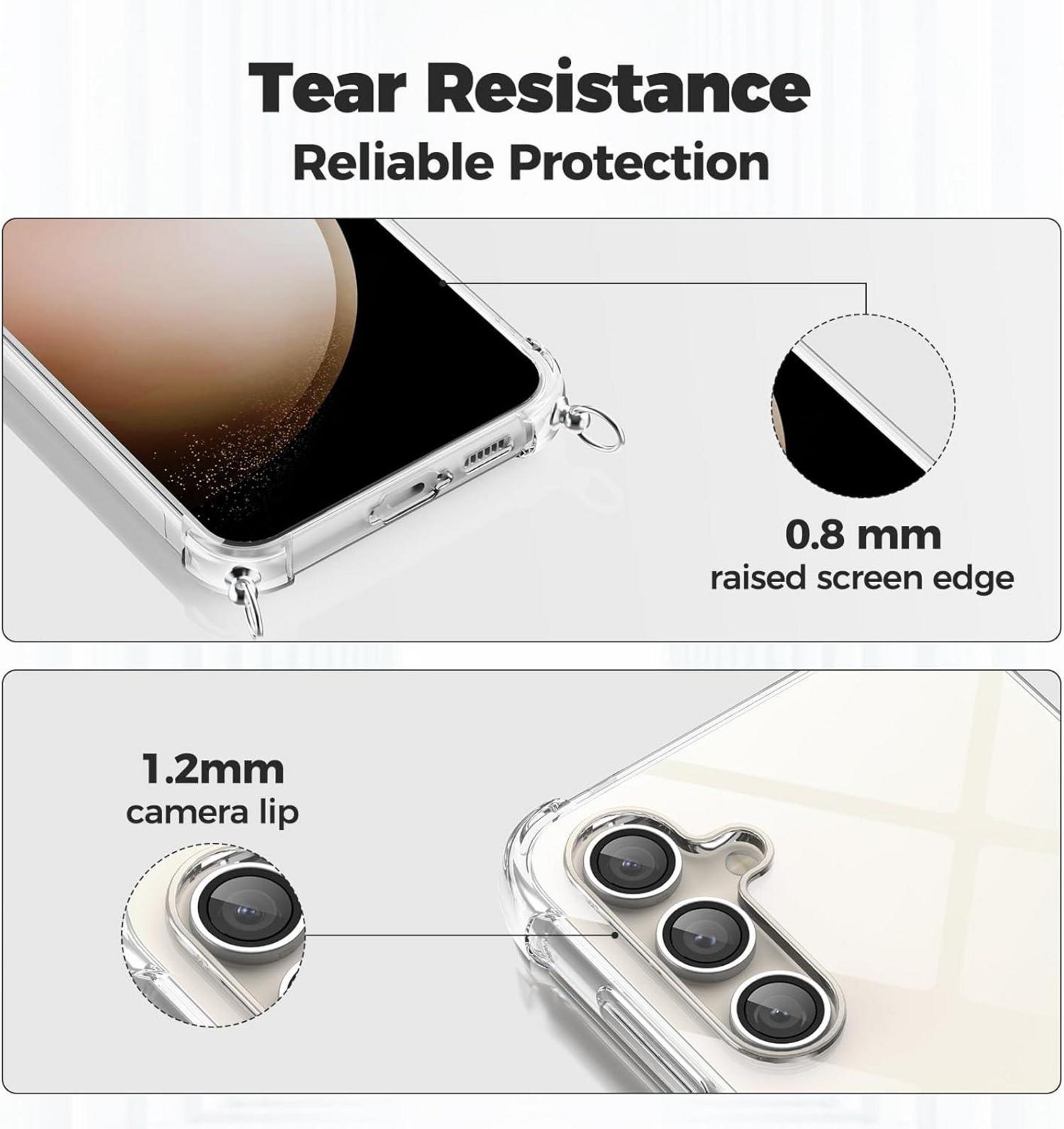 Handykette Samsung Galaxy S23 FE Transparent Schutzhülle Stoßfest