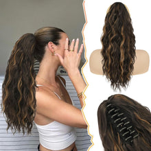Lockige Clip-in Pferdeschwanz Haarverlängerung 45 cm, Natürliches