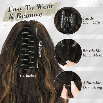 Lockige Pferdeschwanz Verlängerung 45 cm Haarclip Synthetisch