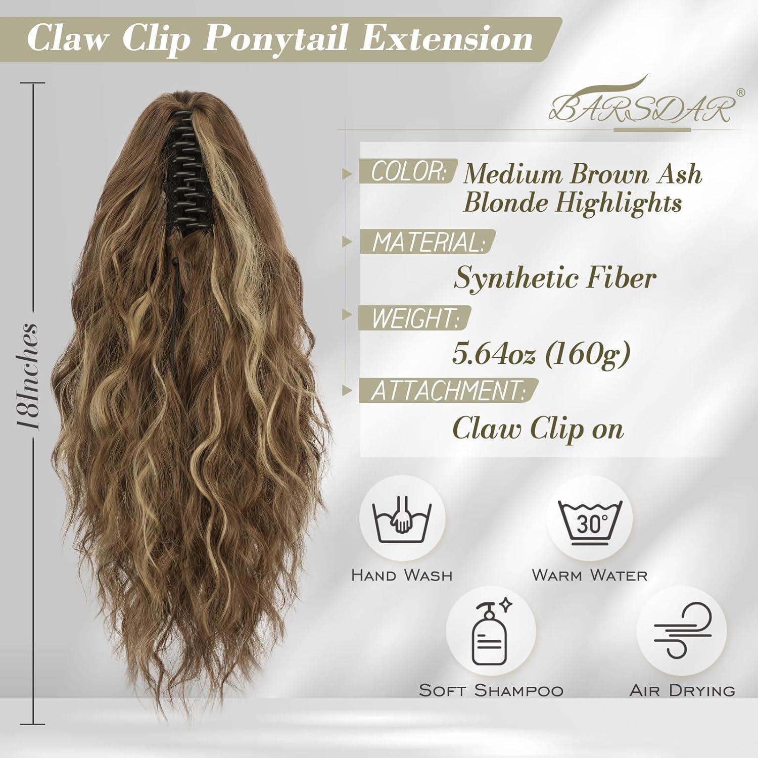 Lockige Clip-in Pferdeschwanz Haarverlängerung 45 cm