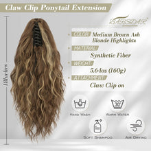 Lockige Clip-in Pferdeschwanz Haarverlängerung 45 cm
