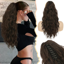 Lockige Clip in Pferdeschwanz Verlängerung 45cm Natürliches Haarteil