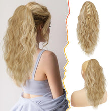 Lockige Pferdeschwanzverlängerung 45 cm Naturhaar Clip-in