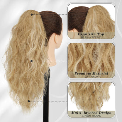 Lockige Pferdeschwanz Haarverlängerung Clip 45cm Naturhaar Frauen