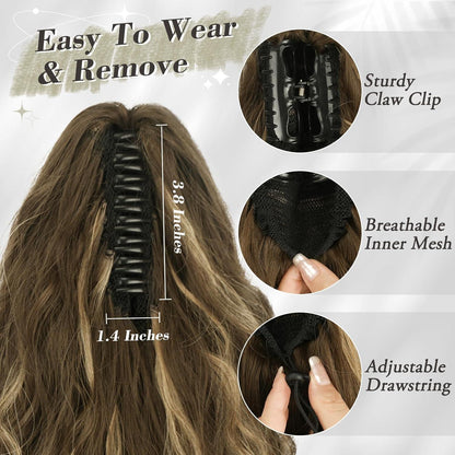 Lockige Pferdeschwanzverlängerung 45 cm Haarverlängerung Clip-in Ponytail Extension