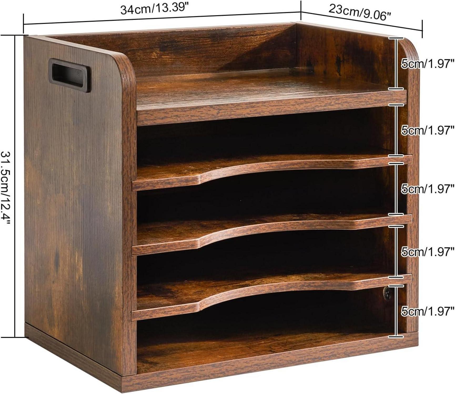 Schreibtisch Organizer aus Holz mit 5 Fächern und verstellbaren