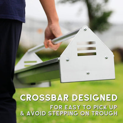 Hühner-Futtertrog 114,5cm verzinkter Stahl robust Kapazität reinigen