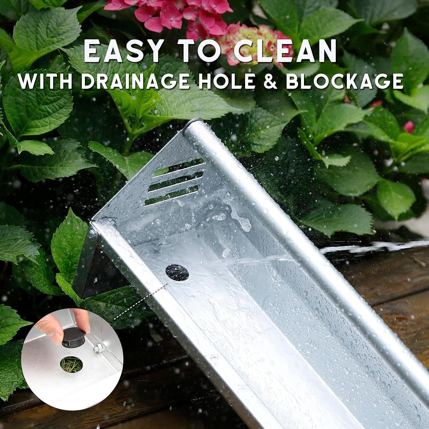 Hühner-Futtertrog mit Querstange verzinktem Stahl 114,5 cm lang robust