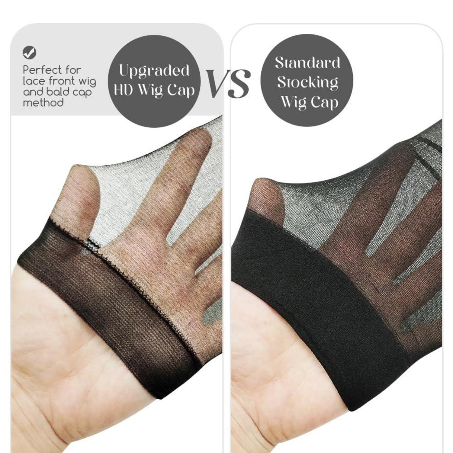 Dreamlover HD Perückenkappen 12er Pack - Transparente Haarnetze Schwarz