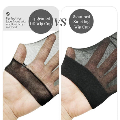 Dreamlover HD Perückenkappen 12er Pack - Transparente Haarnetze Schwarz