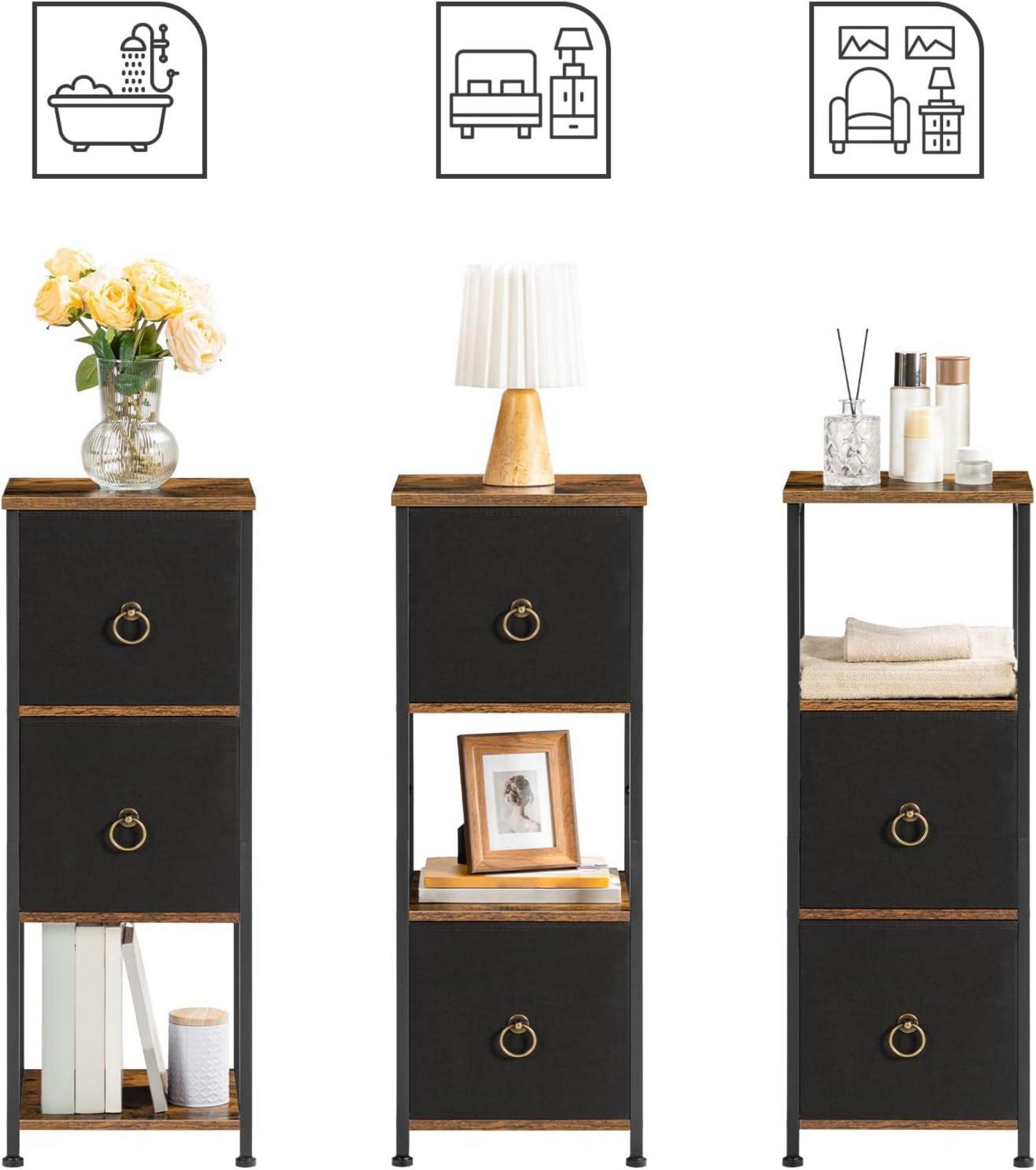Badezimmerschrank Aufbewahrungsschrank schmal Hochschrank Retro