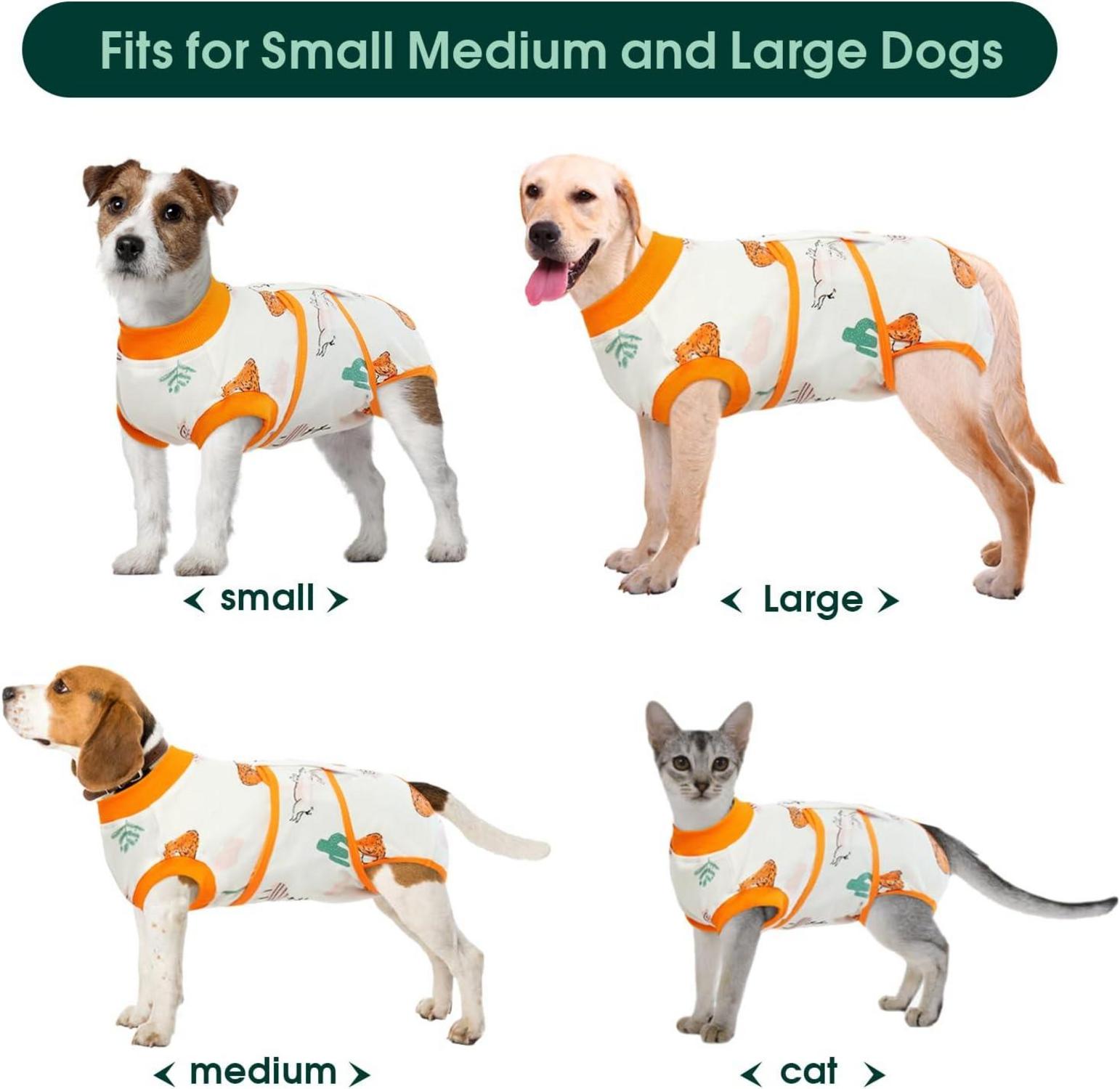 Chirurgischer Hundebody Atmungsaktiv Leckschutz Op Body Orange L