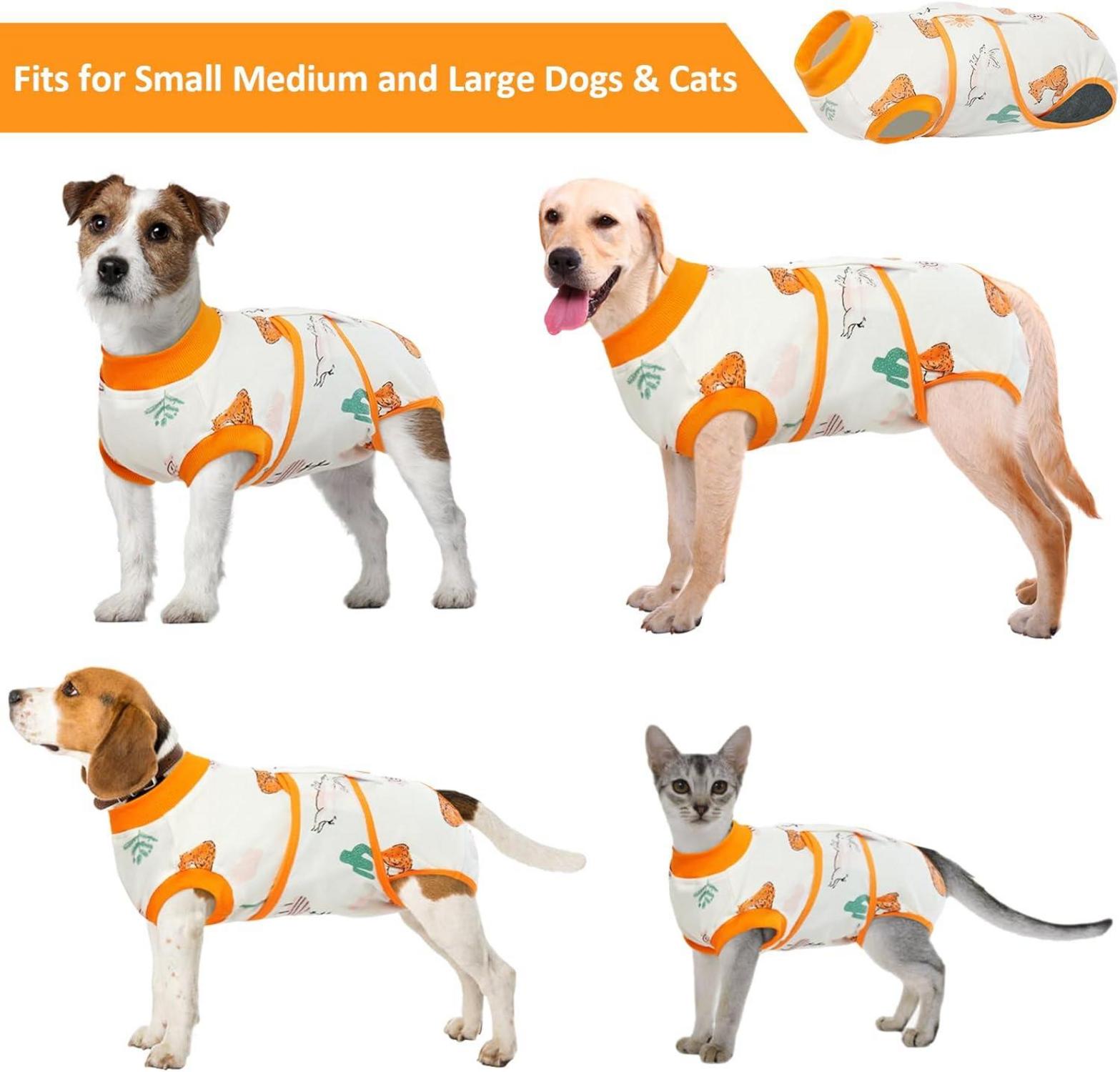 Kuoser Hundebody Op Kastration Rüde Hündin Leckschutz Anti-Wundlecken Orange XL