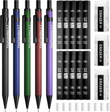 Druckbleistift Set 0,7 mm - 5 Metall Minenbleistifte Vintage-Fässer