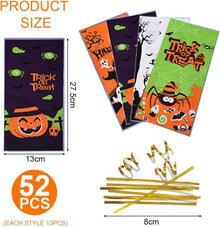 52PCS Halloween Süßigkeiten Tüten Set für Kinder Halloween