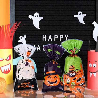 52PCS Halloween Süßigkeiten Tüten Set, Geschenktüten Bunt