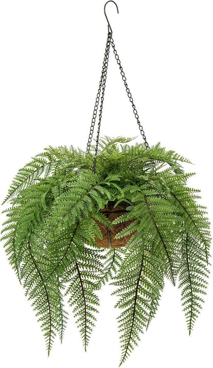 Kunstpflanze Farn Hängekorb Wand Dekoration Grün
