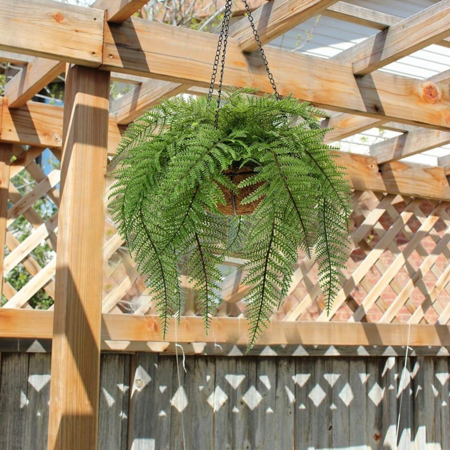 Künstlicher Farn Hängepflanze für Wand, Küche, Veranda - Grün