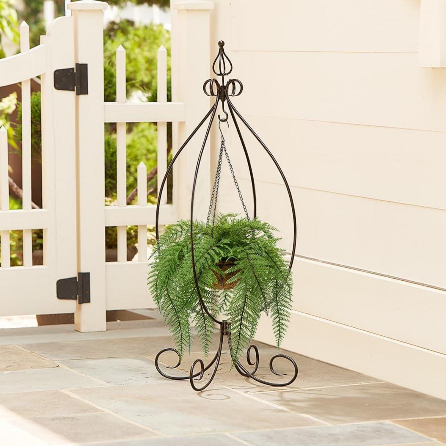 Künstliche Hängepflanze Farn Wand Veranda Deko Grün Hängekorb