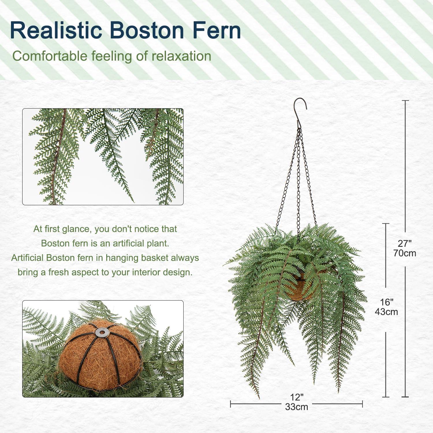 Kunstpflanze Farn Hängepflanze Wand Veranda Deko Grün