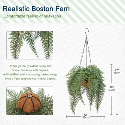 Kunstpflanze Farn Hängepflanze Wand Veranda Deko Grün