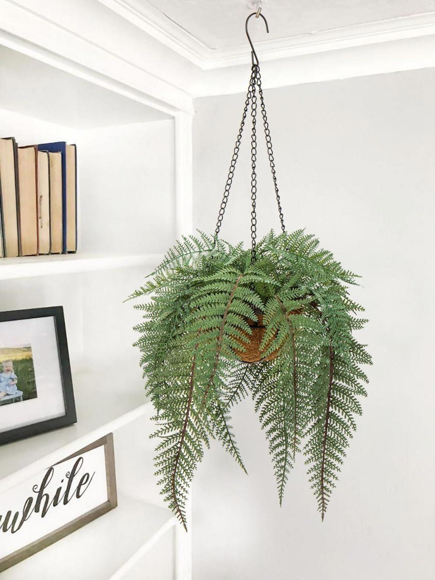 Künstliche Hängepflanze Farn Deko Wand Veranda Küche Garten Hängekorb