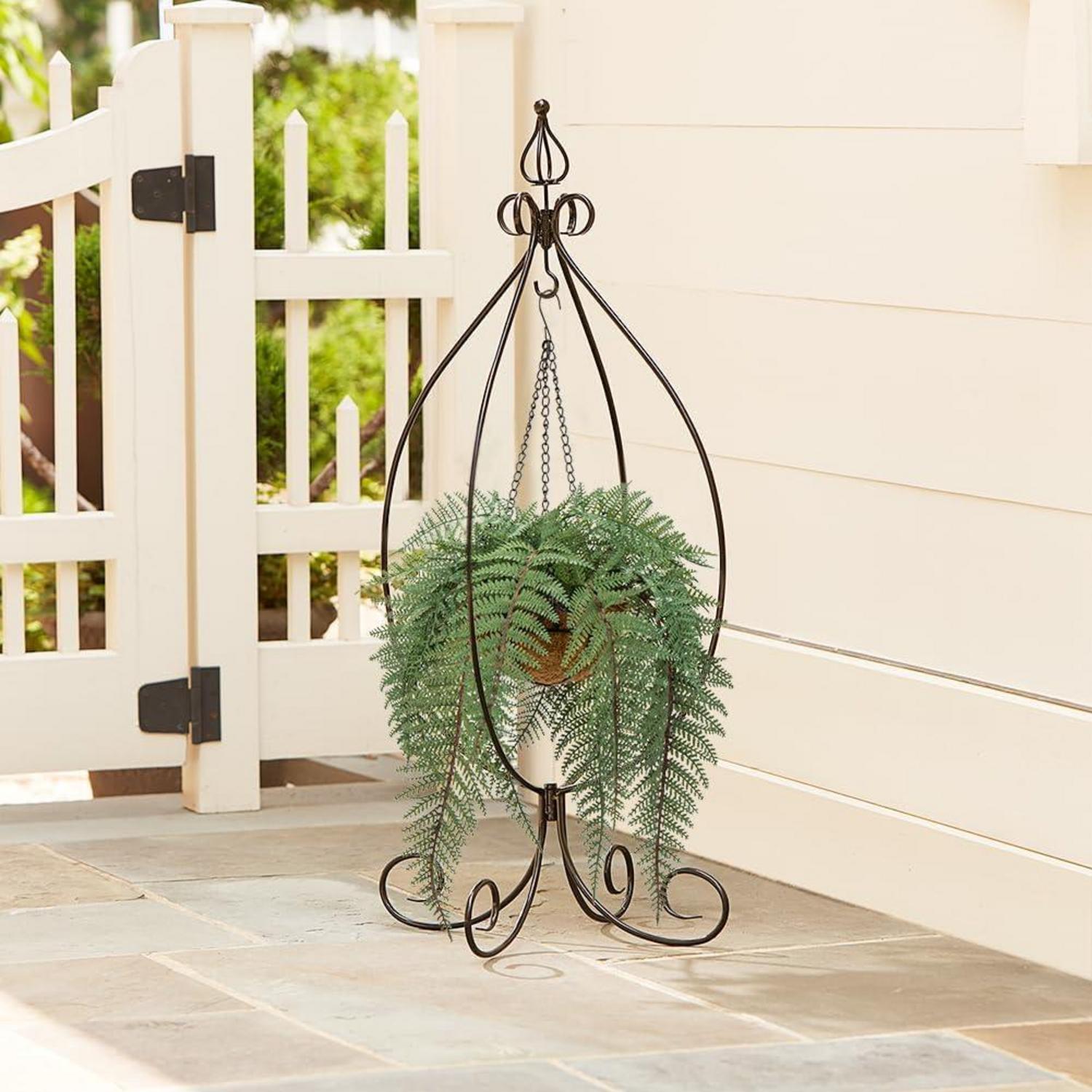Künstlicher Boston Farn Hängepflanze Dunkelgrün für Wand, Veranda, Küche - Briful