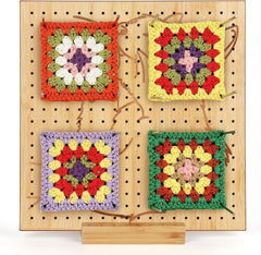 Granny Square Spanner mit Katzenmuster, Blocking Board 25x25cm