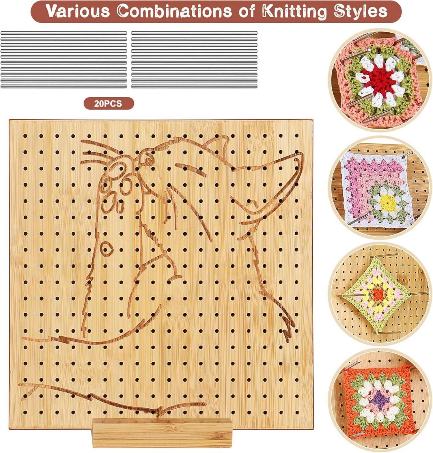 Granny Square Spanner Katzenmuster Bambus 25x25cm Blockbrett 20