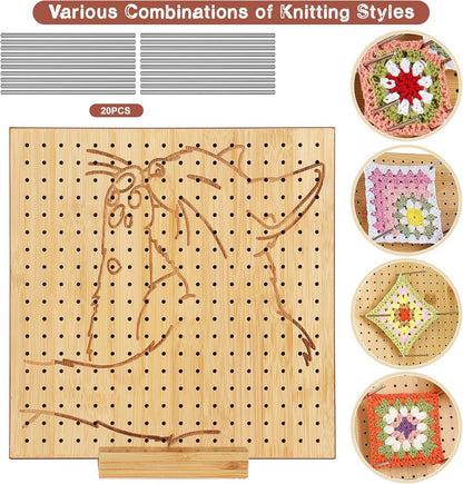 Granny Square Spanner Katzenmuster Bambus 25x25cm Blockbrett 20