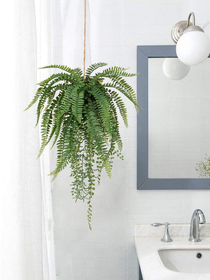 Kunstpflanze Hängefarn Deko Grün Wand Veranda Küche Gartenhaus