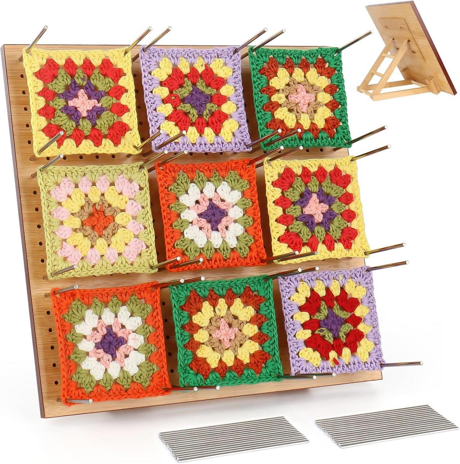 Granny Square Spanner 29 cm Bambus Blocking Board 30 Stifte