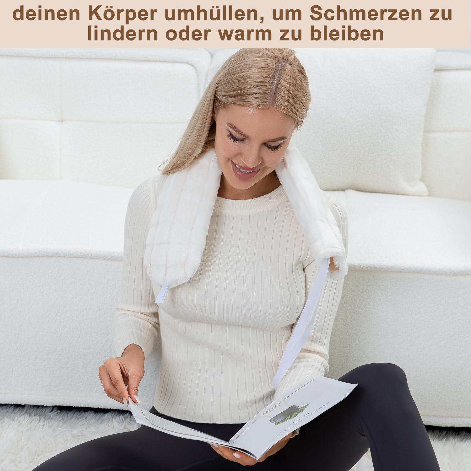 OWOZOI 72cm Wärmflasche XXL mit Gurt und Tasche Bezug 2L Gummi Schlauch