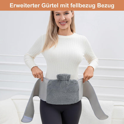 Wärmflaschengürtel 3in1 mit Gürtel, 125cm lang, tragbar, Grau