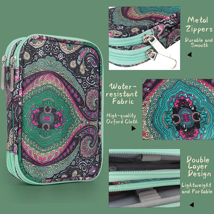 Grünes Häkelorganizer Aufbewahrung 18×15×3,6 cm Reißverschluss
