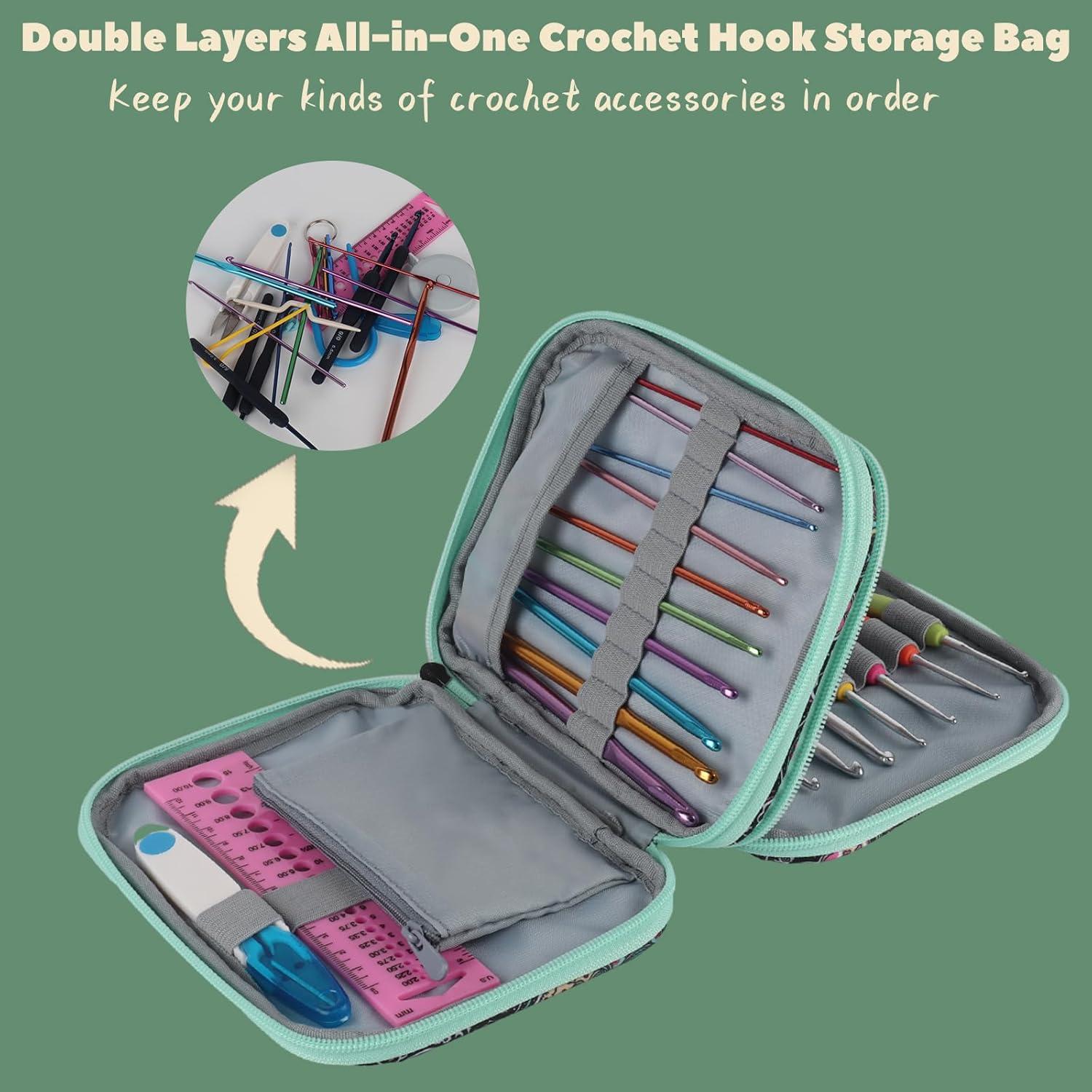 Grünes Totem Häkelnadel-Etui Organizer für Häkelnadeln 18×15×3,6 cm