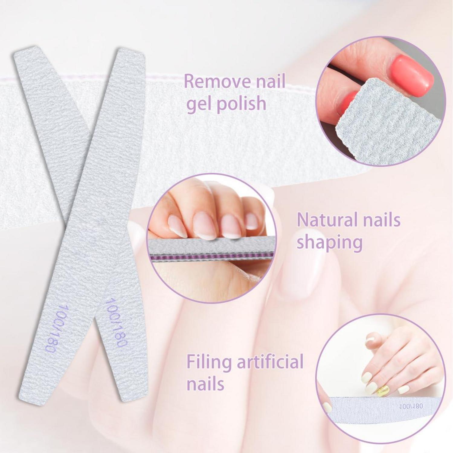 Nagelfeilen 6er Set 100/180 für Gelnägel, Doppelseitige Einweg Feilen
