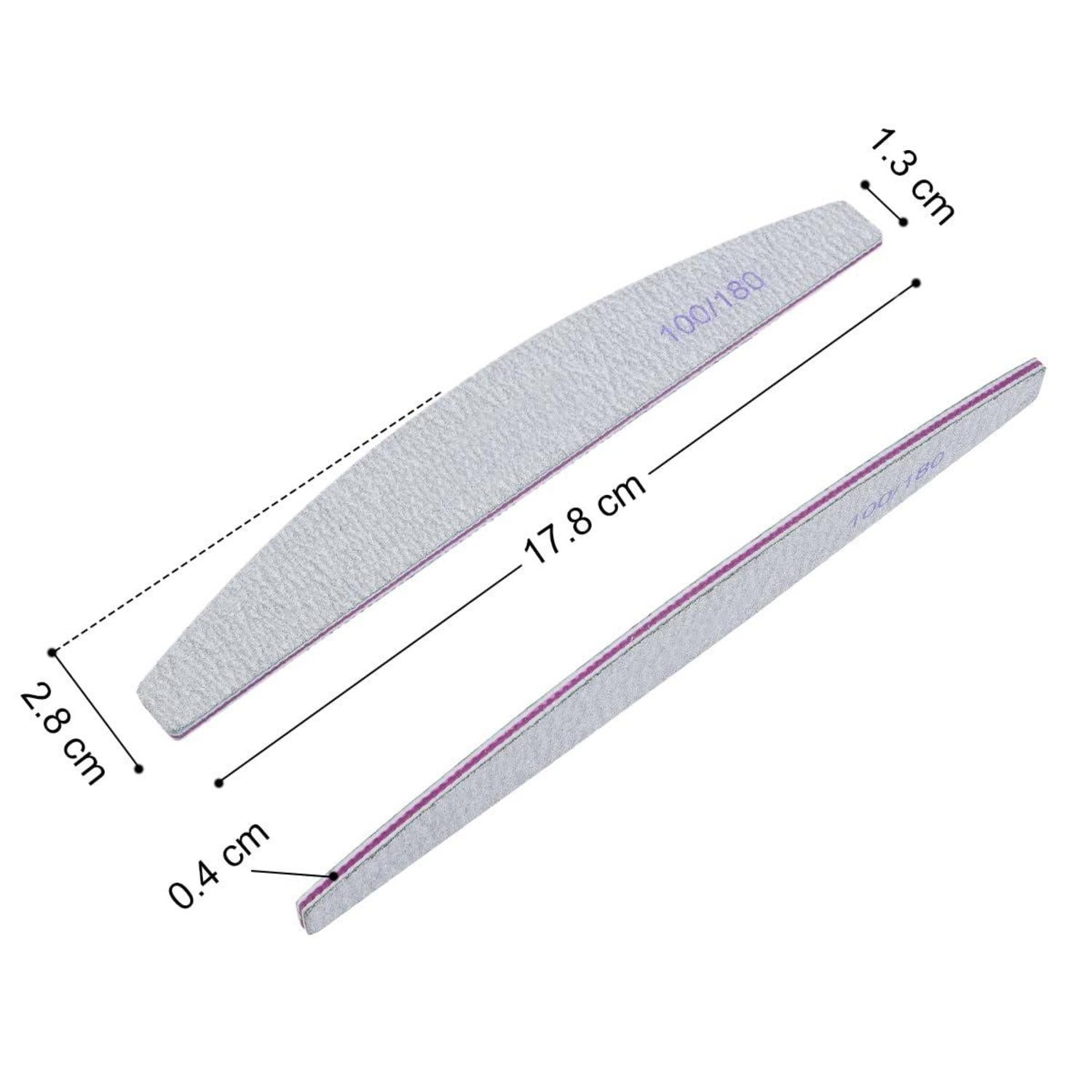 URAQT 6er-Pack Nagelfeilen 100/180 für Gelnägel, Einweg, lila Kern