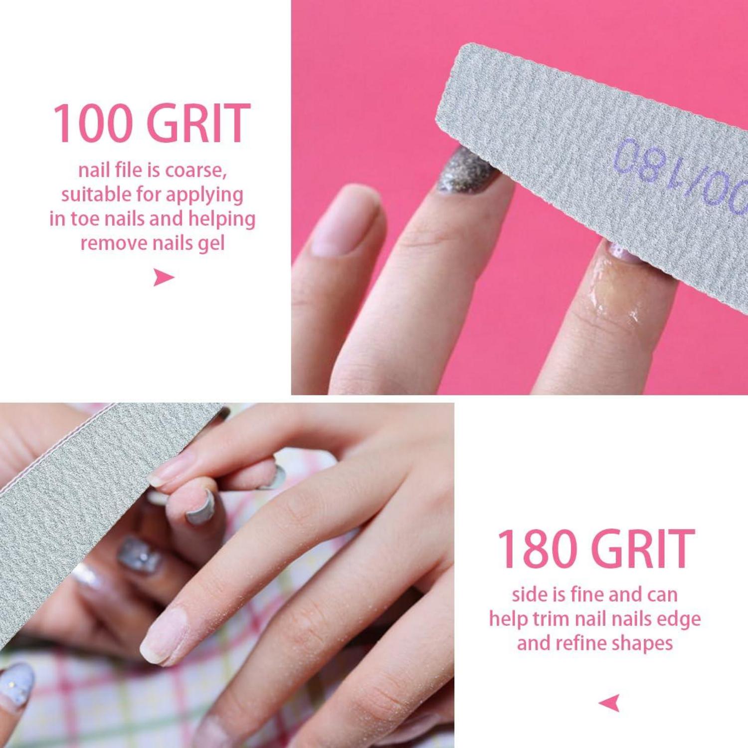 6er Set Nagelfeilen 100/180 Doppelseitig Einweg für Gelnägel Lila