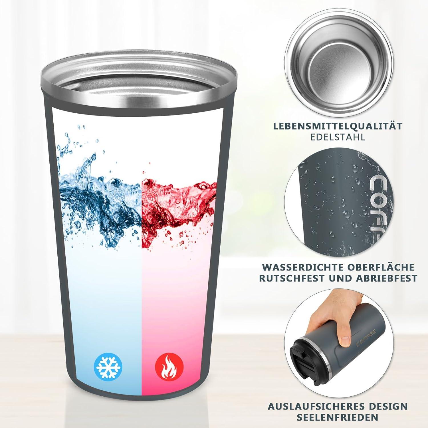 Thermobecher Edelstahl 18oz Kaffeebecher Vakuumisolierter