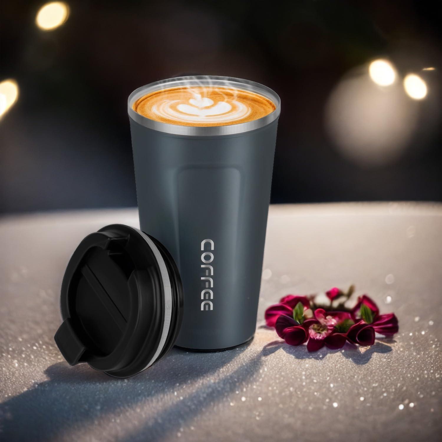 Thermobecher Edelstahl Kaffeebecher to Go Vakuumisolierter 510ml Blau