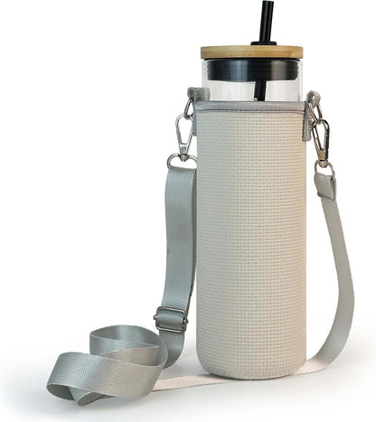 drinmoaer 600ml Glas Trinkflasche mit